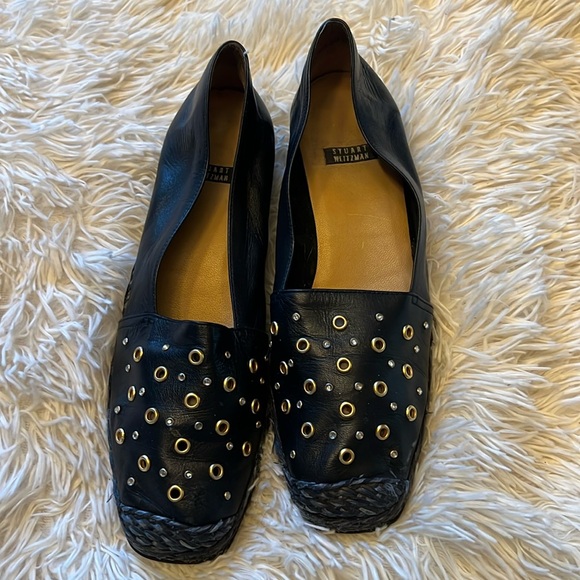 Shoes - Stuart Weitzman Blue Leather Slip ons